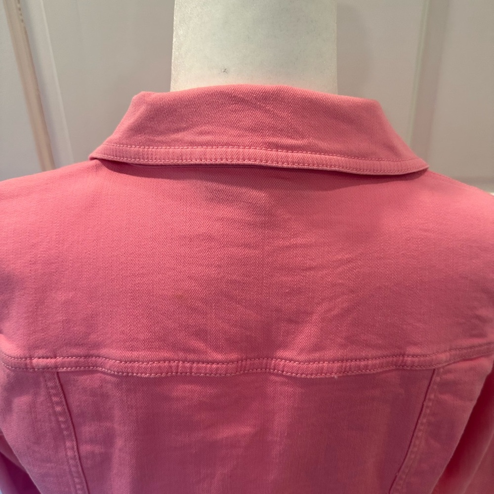Talbots Pink Denim Jacket Sz L - Picture 6 of 16